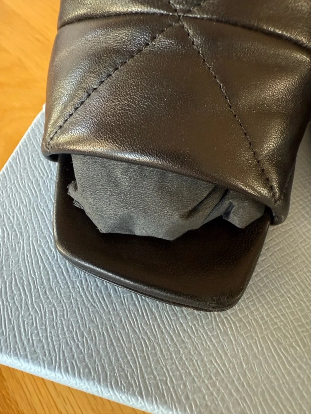 Prada Black Quilted Leather Square-Toe Heel Mules - Picture 11 of 11